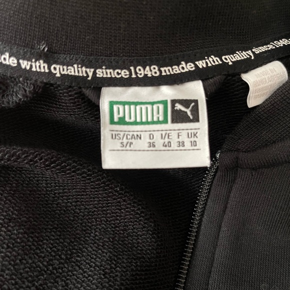 Puma Black and White Classic long sleeve front zip T7 Track sweatshirt - Small - Picture 4 of 7